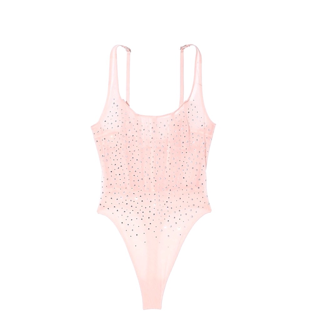 Victoria’s Secret limited edition wicked teddy bodysuit scattered rhinestones